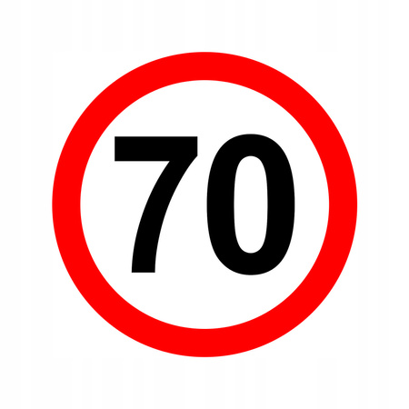 Nalepka limit prędkości 70 km/h (klasa 2)