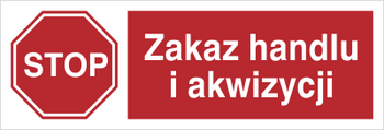 Znak zakaz handlu i akwizycji na płycie PCV (864-01)