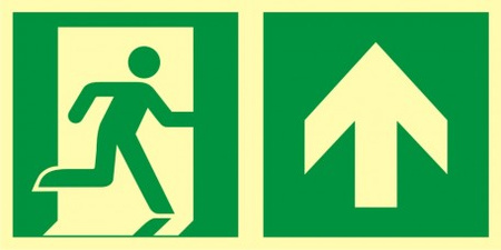 Znak kierunek do wyjścia ewakuacyjnego - w górę (prawostronny) (AE095) Signproject