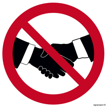Znak Zakaz podawania dłoni na płycie PCV (GB060)