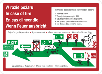 Znak Instrukcja piktograficzna schodami w dół w lewo (222 XK-50)