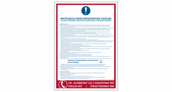 Instrukcja przeciwpożarowa dla placówek oświaty (IN005)