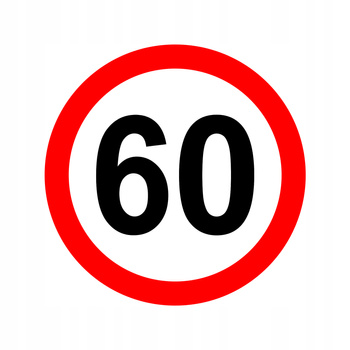Nalepka limit prędkości 60 km/h