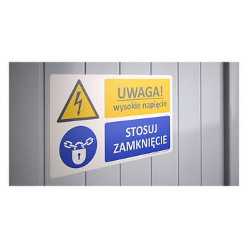 Oznaczenie Uwaga! Wysokie napięcie - Stosuj zamknięcie (Z014)