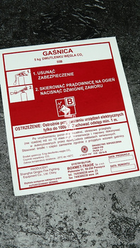 Etykieta serwisowa oryginalna do gaśnicy śniegowej GS5x B Boxmet