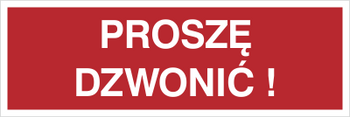 Znak proszę dzwonić na Folii Samoprzylepnej (857-10)