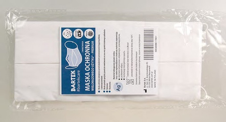 Maseczka ochronna wielokrotnego użytku z jonami srebra / dwuwarstwowa / PREMIUM