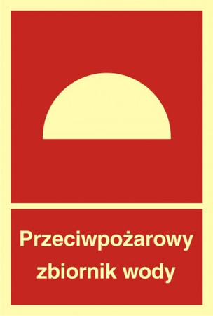 Znak przeciwpożarowy zbiornik wody na Folii Świecącej (BB007)