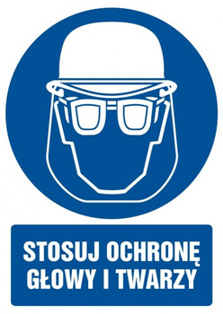 Znak stosuj ochronę głowy i twarzy na Folii Samoprzylepnej (GL019)