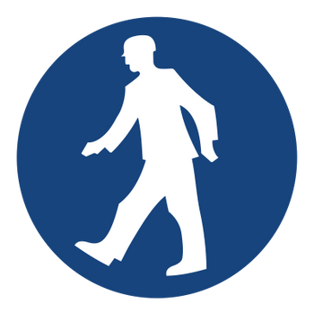 Znak nakaz przechodzenia w oznakowanym miejscu na płycie PCV (412)