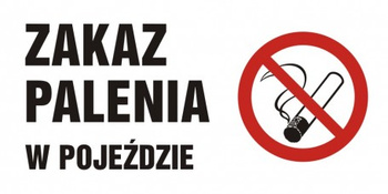 Znak Zakaz palenia w pojeździe (NE023)