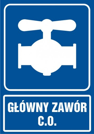 Znak Główny zawór c.o. (PA005)