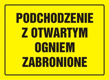 Znak Podchodzenie z otwartym ogniem zabronione na płycie HIPS (OA054)