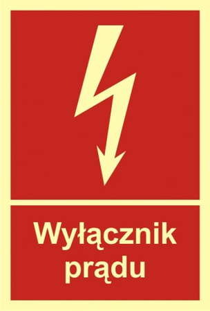 Znak wyłącznik prądu na Płycie Świecącej (BC007)