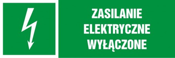 Znak Zasilanie elektryczne wyłączone płyta zwykła PCV (NA158)