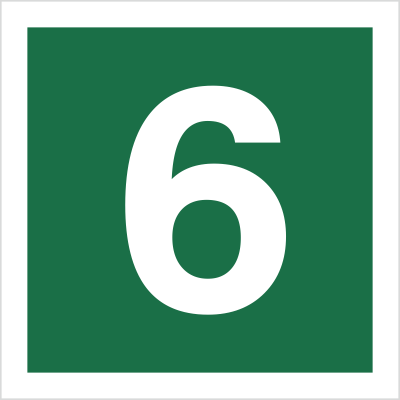 Znak stacja ewakuacyjna nr 6 na Płycie Świecącej (120-19)