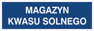 Znak magazyn kwasu solnego na Folii Samoprzylepnej (801-127)