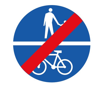 Znak nakazu METALOWY (C16a/13a) Koniec drogi dla pieszych Koniec drogi dla rowerów w poziomie