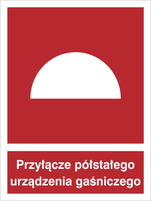 Znak przyłącze półstałego urządzenia gaśniczego na Folii Świecącej (229)