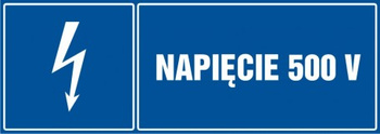 Znak Napięcie 500V na Folii Samoprzylepnej (HH023)