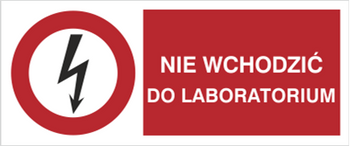 Znak Nie wchodzić do laboratorium na płycie PCV (630-08b)