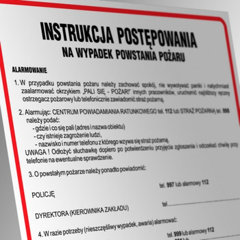 Instrukcja PPOŻ - General fire - protection instructions. Instrukcja ogólna przeciwpożarowa ( wersja angielska ) (DB002)