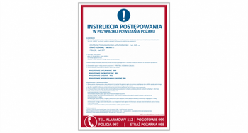 Instrukcja postępowania w przypadku powstania pożaru (IN003)
