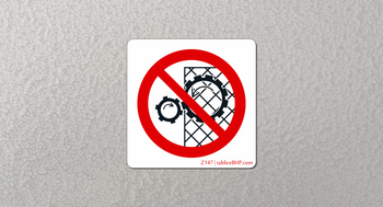 Oznaczenie Zakaz zdejmowania osłon (Z147)