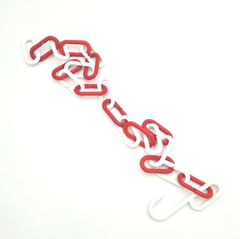 Łańcuch biało czerwony plastikowy 0,95 m z haczykiem do zawieszenia