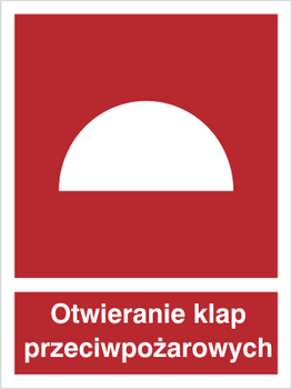 Znak miejsce otwierania klap przeciwpożarowych na Folii Świecącej (226)