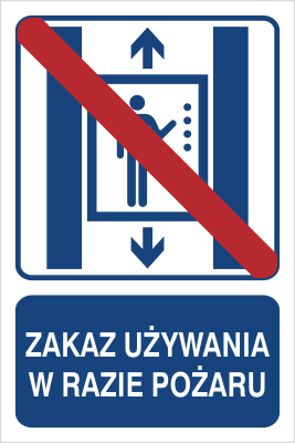 Znak zakaz używania w razie pożaru na Folii Samoprzylepnej (856-03)