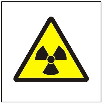 Znak ostrzeżenie przed materiałami radioaktywnymi na Folii Samoprzylepnej (304)