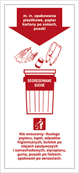 Znak segregowanie suche na Folii Samoprzylepnej (857-39)