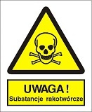 Znak uwaga substancje rakotwórcze na płycie PCV (302-01)