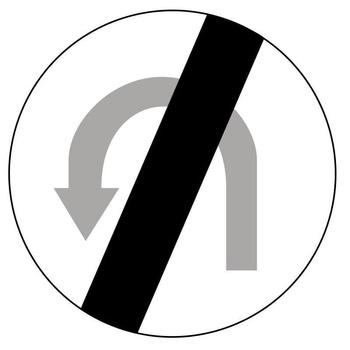 Znak zakazu METALOWY (B24) Koniec zakazu zawracania