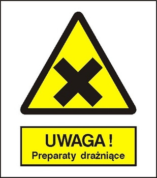 Znak uwaga preparaty drażniące na Folii Samoprzylepnej (318)