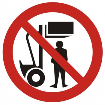 Znak Zakaz przebywania pod ciężarem na Folii Samoprzylepnej (GB003)