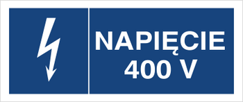 Znak Napięcie 400V na płycie PCV (530-13b)