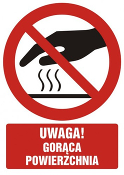 Znak Nie dotykać. Gorąca powierzchnia na Folii Samoprzylepnej (GC044)
