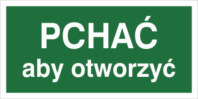 Znak pchać aby otworzyć (817-05) Techem