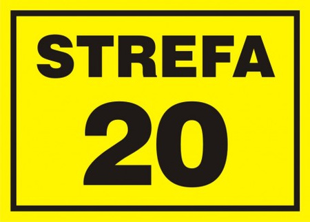 Znak 20 strefa zagrożenia wybuchem na płycie PCV (NB006)
