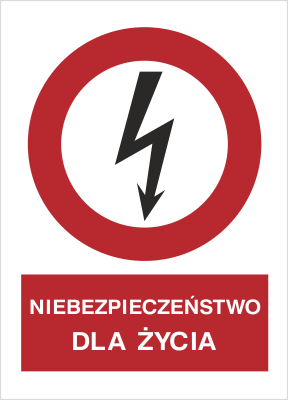 Znak Niebezpieczeństwo dla życia na Folii Samoprzylepnej (630-01)