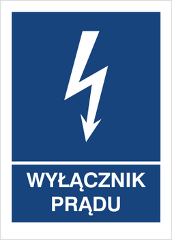 Znak Wyłącznik prądu na płycie PCV (530-32)