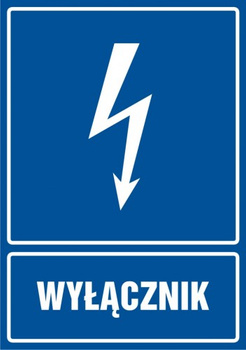 Znak Wyłącznik na płycie PCV (HG009)