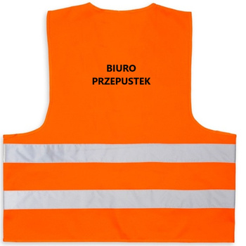 Kamizelka odblaskowa ostrzegawcza pomarańczowa "BIURO PRZEPUSTEK"