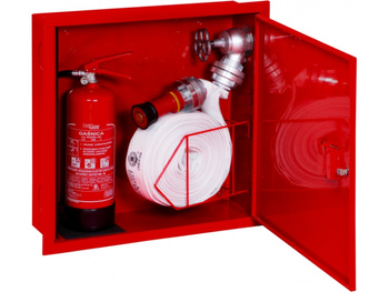 Hydrant wewnętrzny wnękowy DN52 (wąż w koszu) z miejscem na gaśnicę obok - BOXMET