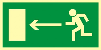 Znak kierunek do wyjścia drogi ewakuacyjnej w lewo (AA003) Signproject
