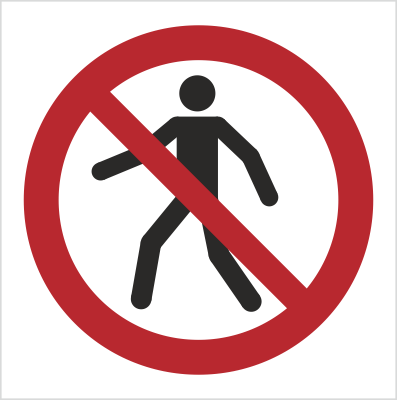 Znak zakaz przejścia na płycie PCV (P04) (ISO 7010)