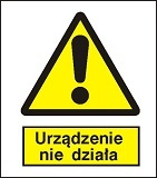 Znak urządzenie nie działa na płycie PCV (301-11)