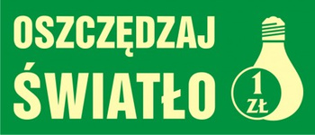 Znak Oszczędzaj światło (PA009)